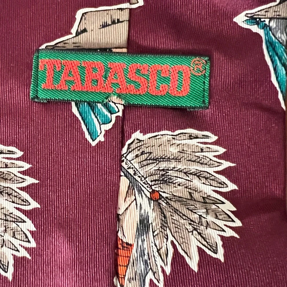 Tabasco Cowboy & Native American Men’s Necktie Vintage